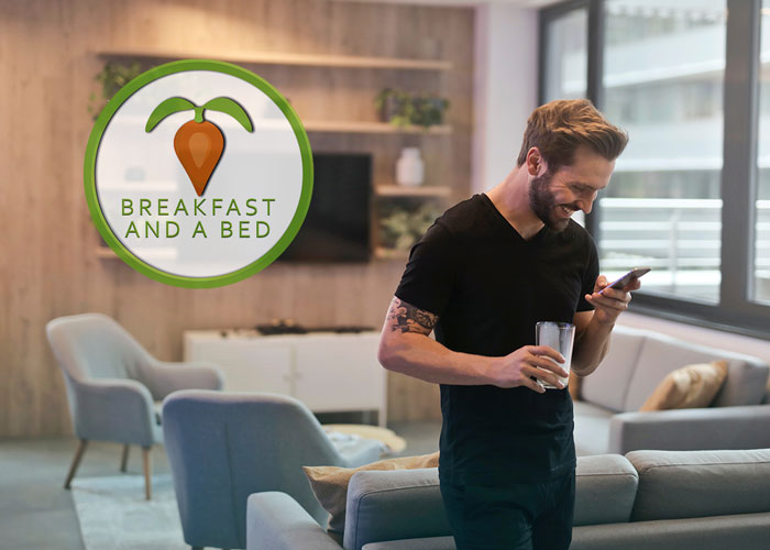 Image inspiring you to contact breakfast and a bed